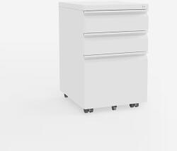 FLEXISPOT Fém mobil irattároló szekrény RC3 Fehér- 3 fiókos, zárható, görgős, irodai és otthoni használatra (RC3W)