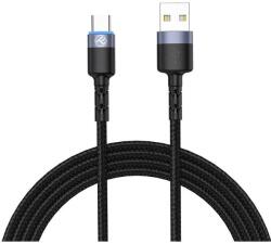 Tellur Cablu de date Tellur USB Type-C cu LED, Nailon, 2m, Negru (TLL155314)