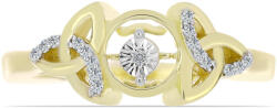  Arannyal Bevont Ezüst Gyűrű Fehér Gyémánttal és Fehér Topázzal, Y63051/59
