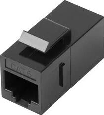 Lanberg Cuplaj modular , Lanberg , Feed/Thru Keystone RJ45->RJ45 UTP cat6 , negru (KSU6-3000)