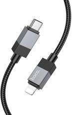 hoco. X110 adatkábel (Type-C - lightning, 27W, PD gyorstöltő, cipőfűző, 100cm) FEKETE