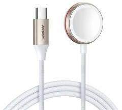 JOYROOM töltőkábel Type-C (wireless, mágneses, gyorstöltő, 120cm, Apple Watch töltő) FEHÉR (153115)