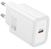 hoco. N62 hálózati töltő Type-C aljzat (30W, PD gyorstöltő 3.0) FEHÉR