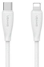 USAMS GREEN SERIES adatkábel (Type-C - lightning, 30W, gyorstöltő, 100cm) FEHÉR (170018)