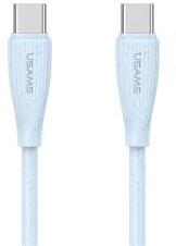 USAMS GREEN SERIES adatkábel (Type-C - Type-C, 60W, gyorstöltő, 100cm) VILÁGOSKÉK