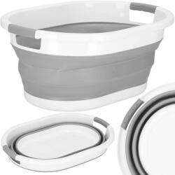 Springos összecsukható Ruháskosár 24L - Fehér, Szürke (HA5108)