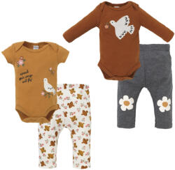 Foxy Baby Pamut Rövid És Hosszú Ujjú Body + Nadrág Szett 56 - Madarak