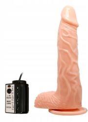 LyBaile Vibrator Fiery Dong, Incalzire-Vibratii-Rotatii, TPR, Natural, 30.4 cm Vibrator