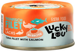 Lucky Lou 24x70g Lucky Lou Extra Food tonhal & lazac levesben nedves macskatáp