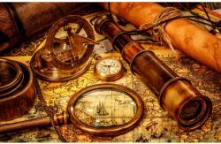 Blueback MAT Falikép Térkép, nagyító, óra, távcső, iránytű, vintage, 350 x 250 cm (BBIMG7126)