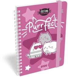 Lizzy Card Határidőnapló Heti Tervező B6 spirál Kittok Purrfect Lizzy Calendar 2026 (21578)