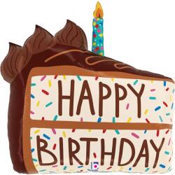  Fólia lufi Happy Birthday csokitorta szelet 71 cm (1058025524-P)