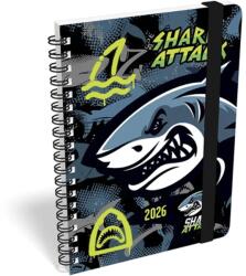 Lizzy Card Határidőnapló Heti Tervező B6 spirál Shark Attack Lizzy Calendar 2026 (21583)