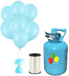  Parti szett 50 darab kék színű lufival és héliumpalackkal (M354914)