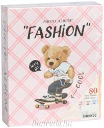  Fotóalbum mackó Fashion rózsaszín minta 80 kép elhelyezésére 10x15 cm