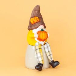  Kerámia őszi manó sárga-barna 6x12 cm QXC107319 (QXC107319)