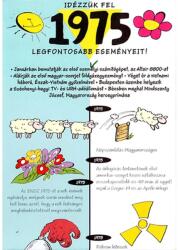 Cardex Üdvözlőlap képeslap Cardex szülinapi 1975 fontos eseményei (50CAR044)