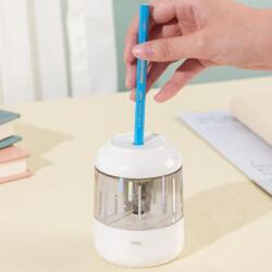 Deli Asztali hegyezőgép fehér elektromos elemes Electric Deli elem nélkül 95x75x75 mm (EH508-WH)