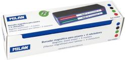 MILAN Táblafilc készlet Milan 4 db alapszínnel és mágneses táblatörlővel dobozban gömb heggyel (165894)