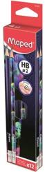 Maped Grafitceruza radírral, HB, háromszögletű, MAPED "Deepsea Paradise", 12 darab (851802)