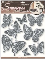  Falmatrica glitteres fekete-fehér lepkék 30, 5x30, 5 cm 10073 (10073)