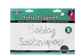  Boldog szülinapot fólia lufi ezüst 25x18cm