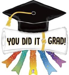  Ballagási oklevél diploma kalapban fólia lufi 110 cm 25100 (1058025100-P)