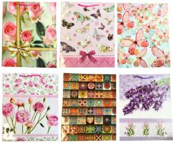  Dísztasak tavaszi hangulatú mintákkal nagy méretű AA 39x32x9 cm többféle (1000092)