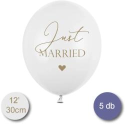  Just Married esküvői printelt gumi lufi 5 db (764408)