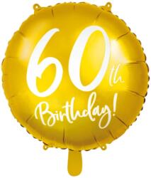  Fólia lufi 60. évszámmal arany színű Birthday felirattal 45 cm (M720282)