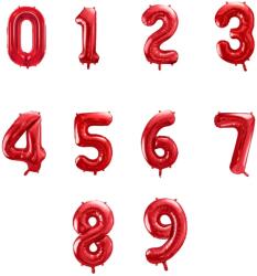  Számos fólia lufi piros 86 cm 0-9 szám