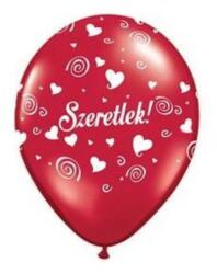  Szív mintás szeretlek feliratos gumi lufi 30cm 5db/csomag