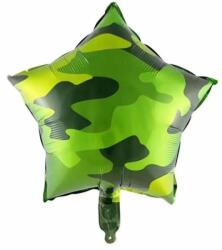  Fólia lufi csillag zöld terep mintás 45 cm 646187 (646187)