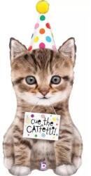  Fólia lufi születésnapos cica party kalappal 104 cm 25122