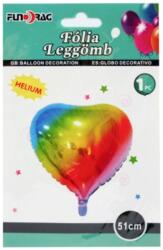  Fólia lufi 51 cm szív alakú szivárványos 607413