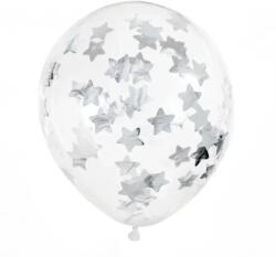  Gumi lufi átlátszó ezüst csillagokkal 6 db/csomag (M173941)