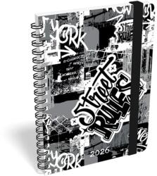 Lizzy Card Határidőnapló Heti Tervező B6 spirál Street Rules Lizzy Calendar 2026 (21584)