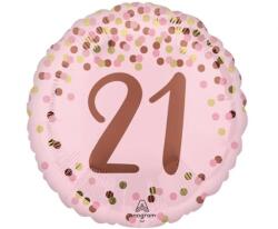 Anagram Fólia Lufi Gömb 21. Évszámos Pasztell Világos Rózsaszín (M493710)