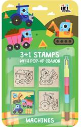 JIRI MODELS Pecsét fából festékpárnával és hatszínű zsírkrétával 3+1 db Munkagépekkel Jiri Models (4129-8)