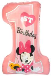  Fólia lufi szuper forma Mickey egér 91 cm 1. születésnapra rózsaszín színben (0194099119726)
