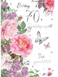 Cardex Virágos szülinapi üdvözlőlap képeslap Boldog 70. Születésnapot felirattal Cardex (50CAR555)