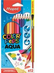 Maped Színes ceruza készlet akvarell ecsettel háromszögletű Maped Color Peps 12 db (836011)