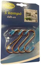  Kampó S alakú fémből gumis véggel 6cm 4db (E8-1403)