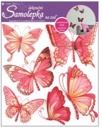  Falmatrica piros színű lepkék 3D szárnyakkal 30, 5x30, 5 cm 655 (655)