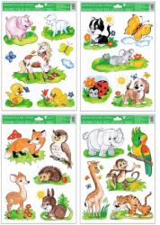  Állatos festett figurás ablakfólia/ablakmatrica 33, 5x26cm 947 négy minta (8595603419004)