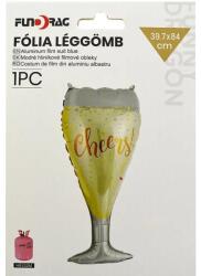  Pezsgős pohár Cheers fólia lufi 39x84cm