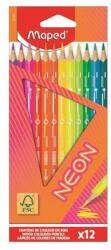 Maped Színes ceruza készlet, háromszögletű, Maped "Neon", 12 különböző szín (831802FC) - hunrods