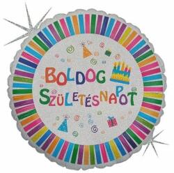  45 cm Boldog születésnapot glitteres fólia lufi 10204 (10580210204)