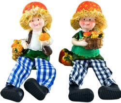  Lány és Fiú Lógólábú Gyerek Polyresin eperrel 8 cm 2 féle HLGY118810 (HLGY118810)