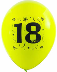  Évszámos 18. gumi lufi 30 cm-es 10 db-os csomag vegyes színekkel (8421332133181)